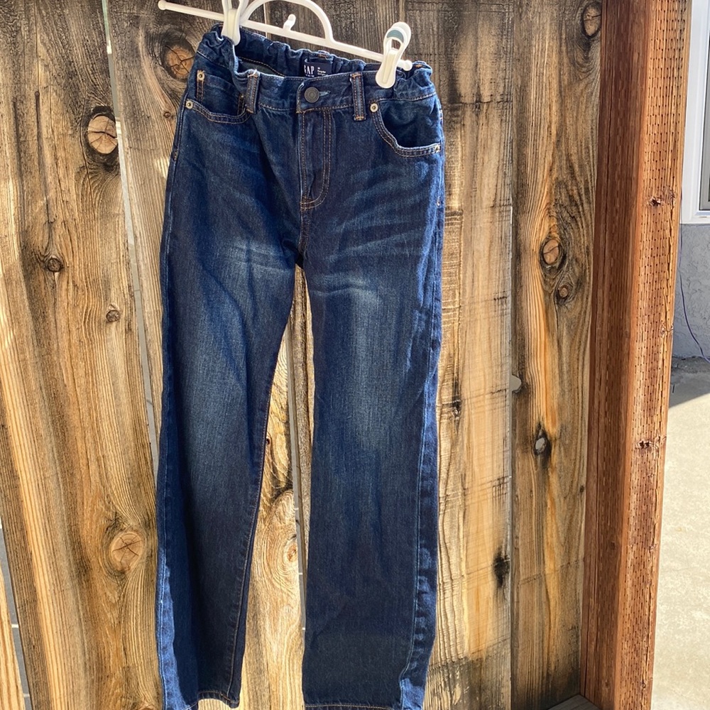 Gap adjustable waist with elastic in the back jeans dark